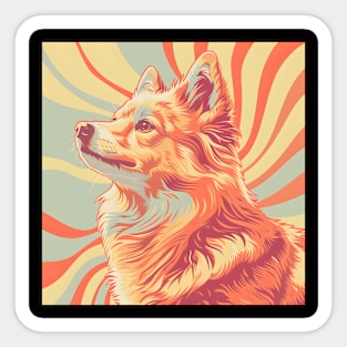 Finnish Spitz in 70's Sticker